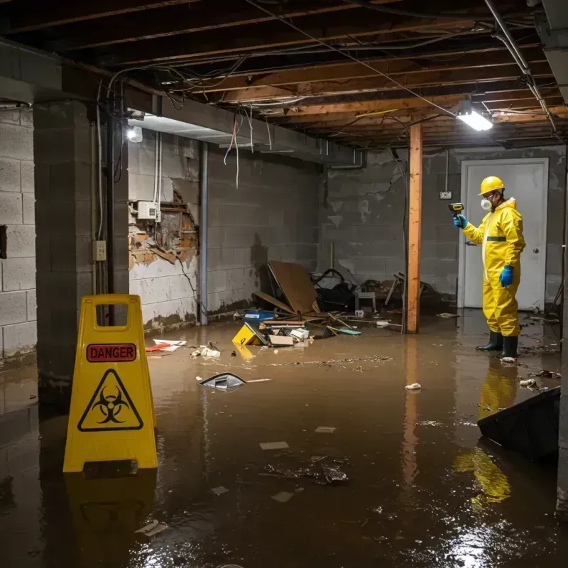 Flooded Basement Electrical Hazard in Garvin County, OK Property